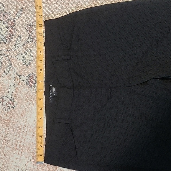 Theory Textured Black Cropped Polyester Wool Pants Size 6 - Picture 6 of 10